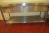 Stainless Steel Prep Table with 2 Drawers and Shelf Under, Size H85cm x W180cm x D75cm - 2