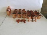 Quantity of Copper Plated Cocktail Kingdom Equipment to Include: 2 x Shakers, 12 x Moscow Mule Mugs, 9 x Julep Cups, 2 x Strainers & 2 x Measures.