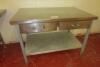 Stainless Steel Prep Table with 2 Drawers and Shelf Under, Size H85cm x W122cm x D75cm