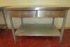 Stainless Steel Prep Table with 2 Drawers and Shelf Under, Size H85cm x W122cm x D75cm - 2