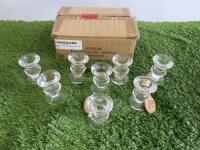 20 x Hosley Glass Candle Taper Holder.