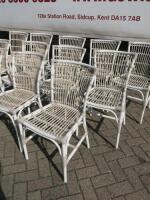 14 x Bentwood Style Outdoor Aluminium Dining Chairs in White.