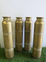 Set of 4 Casa Vivante Brass Effect Vases, Size H71cm.