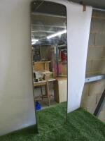 Large Wall Mirror with Brass Band, Size H152 x W48cm.