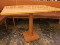 7 x Varnished Wood Rectangle Dining Tables. Size H75 x 106 x 68cm.