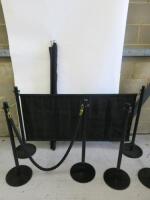 Cafe Barrier System to Include: 2 x Black Banners, 1 x Queue Rope, 4 x Cross Beams Size 135cm & 6 Posts.