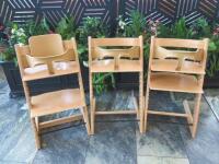 3 x Stokke Tripp Trapp Children's High Chairs.