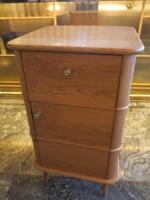 Wooden Nordic Design Side Cupboard with Draw & Brass Handle. Size H90 x 50 x 50cm.