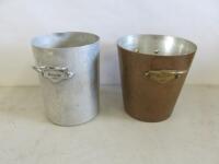 2 x Mauviel Hammered Aluminium Champagne Buckets.