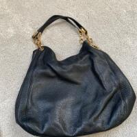 MIchael Kors Fulton Black Leather Bag with Gold Coloured Chain with Leather Handle