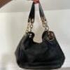 MIchael Kors Fulton Black Leather Bag with Gold Coloured Chain with Leather Handle - 3