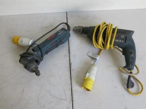 2 x Bosch 110v Tools to Include: 1 x Bosch Drill, GSB18-2 & 1 x Bosch Metal Nibbler, GNA16.