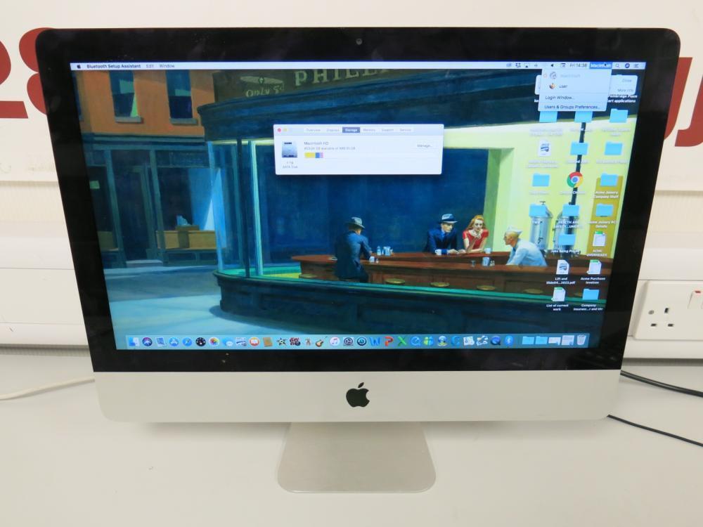 Apple 21 iMac, mac OS High Sierra 10.13.6, Intel Core i5 2.7