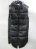 H&M Full Length Sleeveless Puffer Coat in Black, Size M.