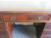 Reproduction Wooden Pedestal Desk with Tooled Leather Inserts & 9 Draws. Size H76 x W136 x D60cm. - 7