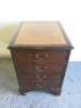 Dark Wood 2 Draw Lockable Side Unit with 4 Faux Draws & Handles, Leather Inlay. Size H77 x W52 x 62cm. NOTE: no key.