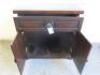 Dark Wood Sideboard Cupboard, 2 Doors & Single Drawer. Size H94 x W90 x D40cm. - 3