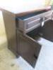 Dark Wood Sideboard Cupboard, 2 Doors & Single Drawer. Size H94 x W90 x D40cm. - 4