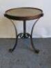 Round Heavy Metal Side Table with Decorative Top. Size H66 x Dia46cm.