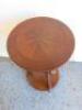 2 x Dark Wood Round Side Tables/Plant Stand to Include: Table with 2 Shelf Under & Marquetry Top (Size H80 x Dia46cm) & 1 x Other. - 2