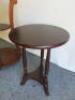 2 x Dark Wood Round Side Tables/Plant Stand to Include: Table with 2 Shelf Under & Marquetry Top (Size H80 x Dia46cm) & 1 x Other. - 5