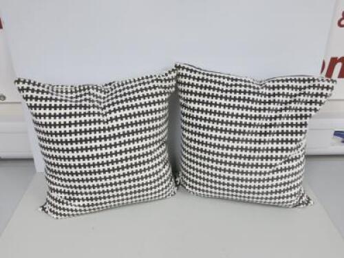 Pair of Black & White Cushions, Size 50 x 45cm.