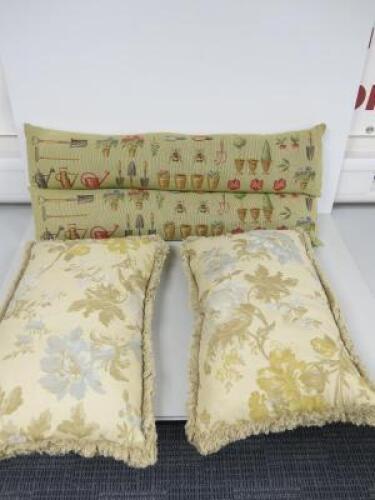 2 x Pairs of Cushions With Flower & Gardening Motifs.