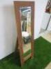 Free Standing Wooden Bevel Edged Dressing Room Mirror, Size H155 x W48cm. - 2