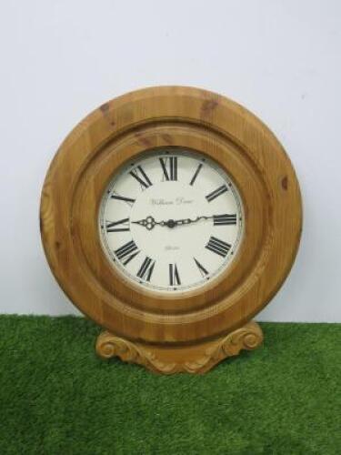 A Wooden William Drew Gloster Wall Clock.