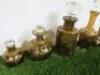 Set of 5 Bronze Coloured, Decorated Bottles with Stoppers, All Different Sizes and Shapes. - 3