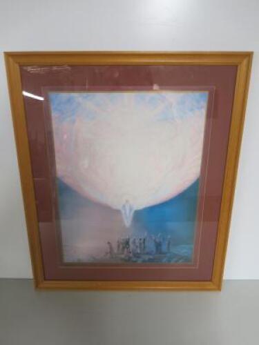 Framed, Glazed & Mounted Print Depicting The Ascension, Size 64 x 54cm.