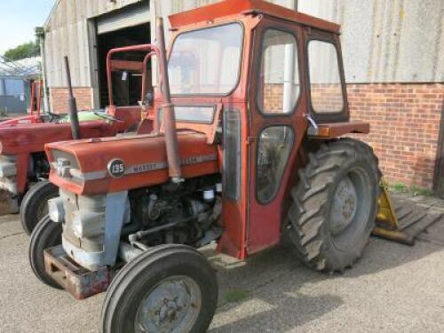 1977 Massey Ferguson 135, 2 Wheel Drive Tractor with Cab. Reg VPV 676S. Diesel, 4415hrs. Sold Key & V5 (Pending).