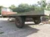 Weeks Flatbed Single Axle Farm Trailer with Pin Hitch in Green. Size 14.5ft x 6ft. Condition As Viewed. - 7