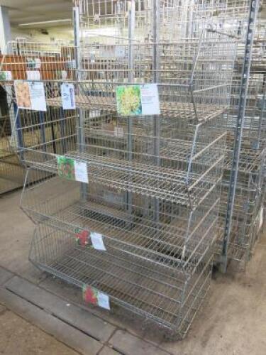 24 x Wire Stacking Display Baskets to Include: Size H60 x D36cm (86 & 133cm).