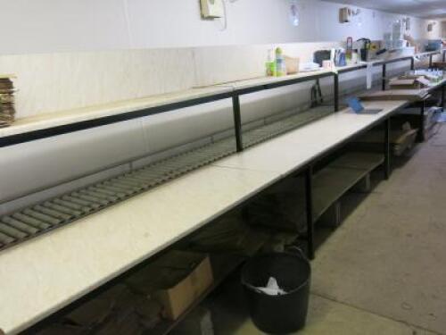 Approx 25m Work Packing Table with Shelf Over.