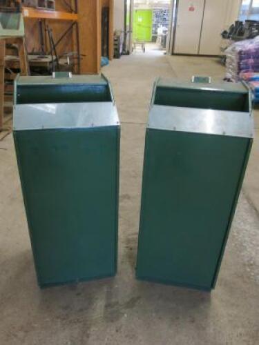 2 x Green Wooden Donation, Leaflet Units, with Collection Box.