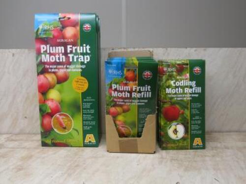 Box Containing 26 x Agralan Moth Trap & Refills to Include: 5 x Plum Fruit Moth Traps & 21 x Plum Fruit Moth Refill & Codling Moth Refill