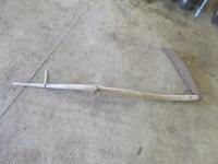 Agricultural Scythe with Blade & Wooden Handle.