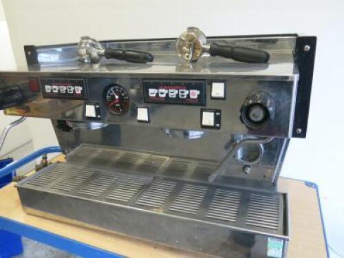 La Marzocco Linea PB 2AV Group Coffee Machine, S/N 20862, Year 03./02. With RPM External Pump, Type C011527. NOTE: machine is missing feet & glass cover to dial.
