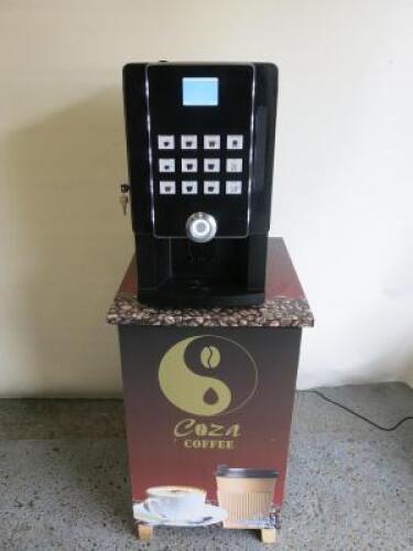 Rheavendors Group Coffee Vending Machine, Type T.Top 08, Model Rhea BL eC, S/N 2022-262230 with 2 Keys. Comes with Coffee Stand, Size H85 x W45 x D58cm.