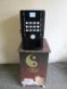 Rheavendors Group Coffee Vending Machine, Type T.Top 08, Model Rhea BL eC, S/N 2022-262230 with 2 Keys. Comes with Coffee Stand, Size H85 x W45 x D58cm.