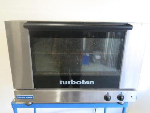 Blue Seal Turbo Fan Electric Oven & Stainless Steel 8 Shelf Stand. NOTE: requires plug.