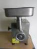 Minerva Omega Stainless Steel Counter Meat Mincer, Model A/E22, S/N 18E4002. - 5