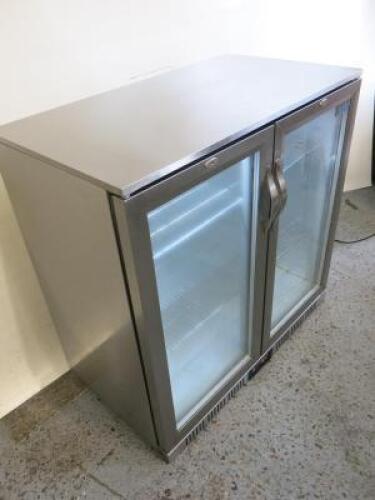 Polar 2 Door Stainless Steel Back Bar Chiller, Model GL008-06, Size H90 x W90 x D50cm.