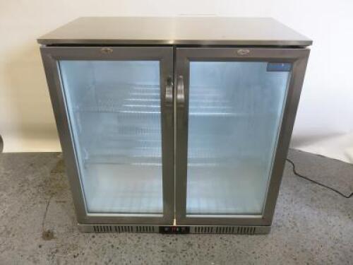 Polar 2 Door Stainless Steel Back Bar Chiller, Model GL008-06, Size H90 x W90 x D50cm.