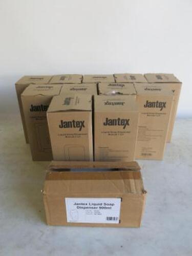 12 x Jantex Liquid Manual Soap Dispensers to Include: 11 x 1Ltr & 1 x 900ml.