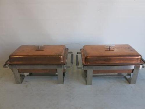 2 x Spring Switzerland Copper Buffet Chafing Dish.