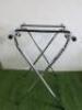 Pair of Chrome Folding Tray Stands, Size H79cm. - 2