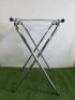 Pair of Chrome Folding Tray Stands, Size H79cm. - 3