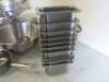 51 x Stainless Steel & Aluminium Kitchen Accessories to Include: 16 x GN Containers, 27 x Assorted Sized Mixing Bowls, 2 x Colander's, 1 x Steamer, 3 x Sieves & 2 x Mandolin Slicers. - 9